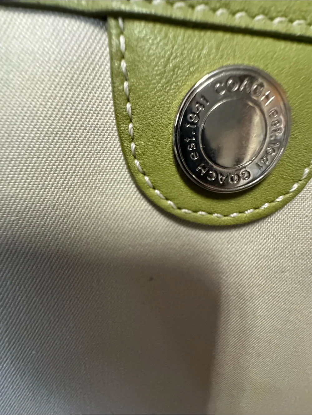Coach Hampton Garden Tote + Matching Field Wristlet Set Lime Green Y2K